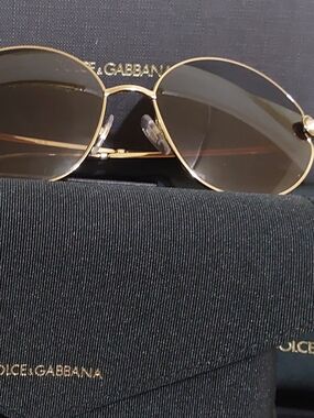 Dolce & Gabbana Gold Frame Sunglasses - Gold/Brown